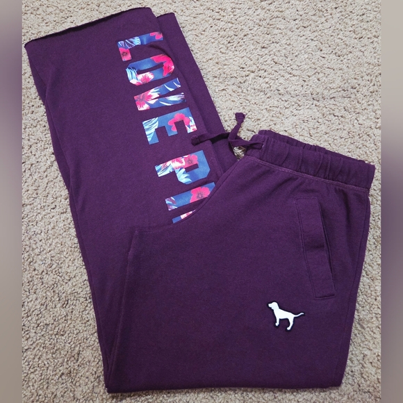 PINK Victoria's Secret Vintage Raw Hem Flared Oversized Sweatpants/Joggers - Picture 1 of 7